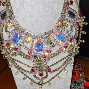 Bijoux M.G. Czech Rhinestone Bib Necklace